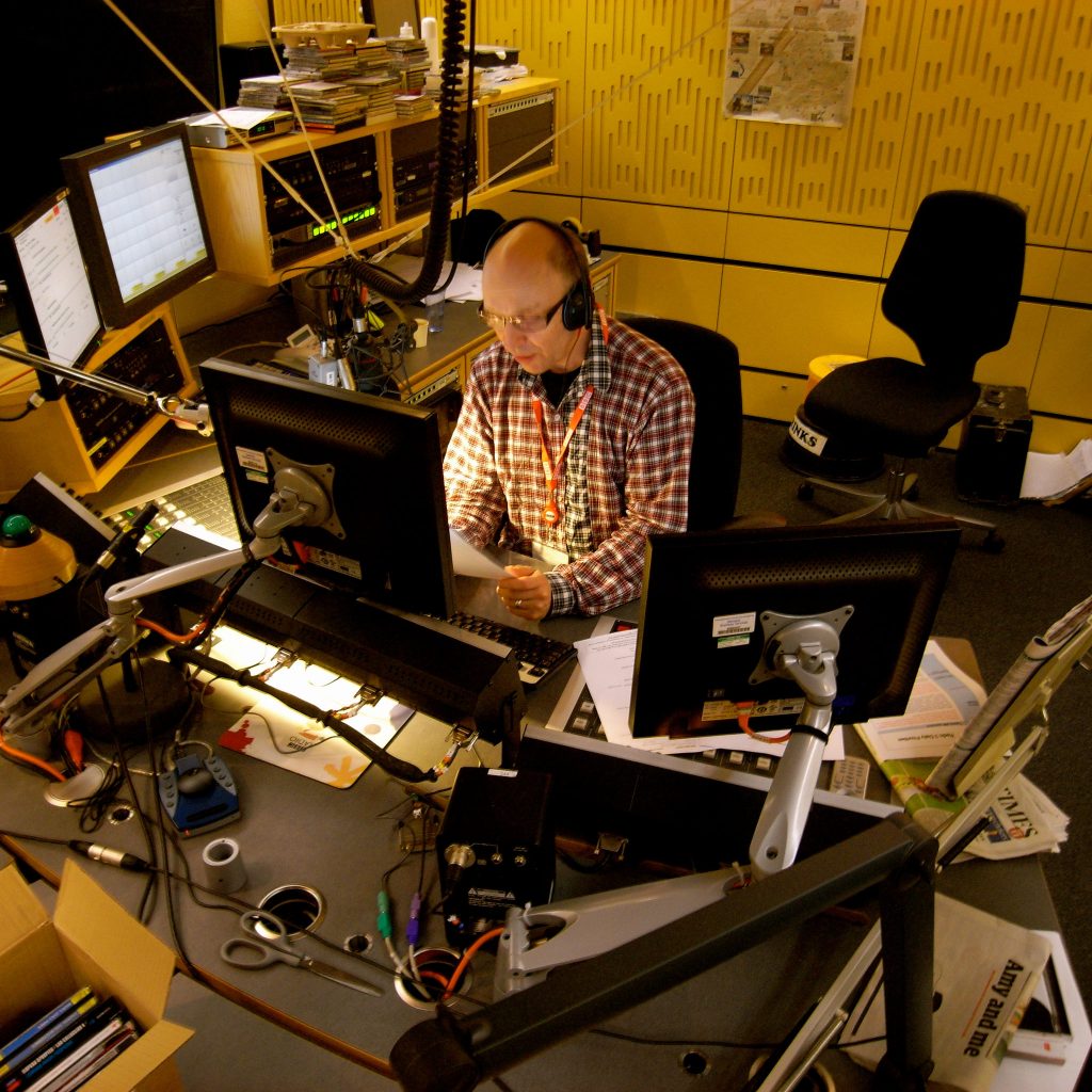 DJ Max Reinhardt presenting BBC Radio 3's eclectic late night music programme Late Junction on 26 June 2012